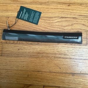 2 Reusable Starbucks Straws with brush cleaner and matching case nwt